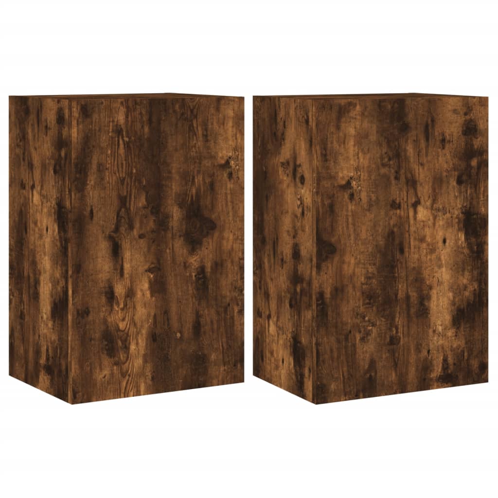 vidaXL Nástěnné TV skříňky 2 ks kouřový dub 40,5 x 30 x 60 cm kompozit
