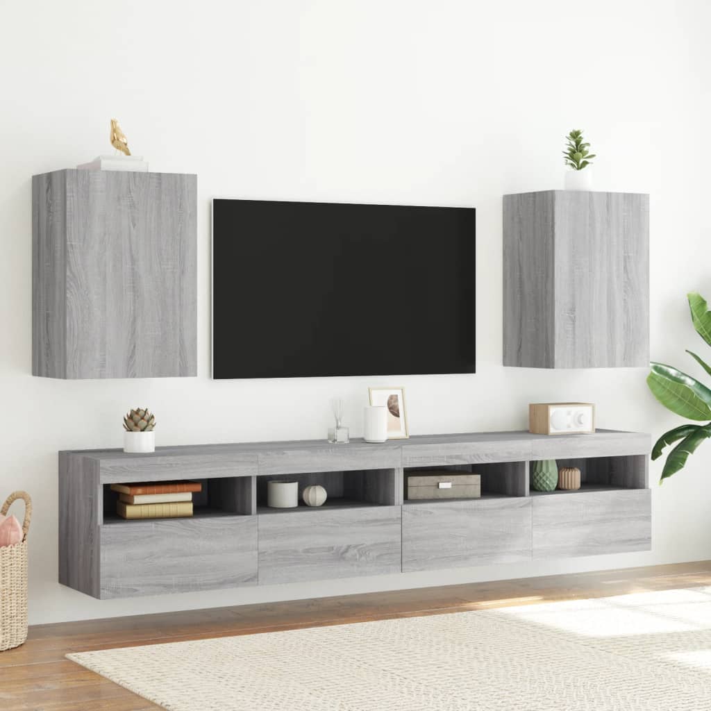 vidaXL Tv-wandmeubels 2 st 40,5x30x60 cm hout grijs sonoma afbeelding