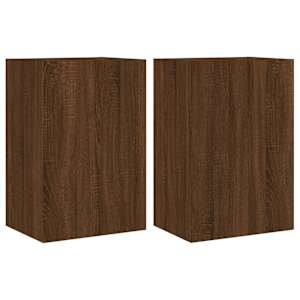Nástěnné TV skříňky 2 ks hnědý dub 40,5 x 30 x 60 cm kompozit - obrázek 2