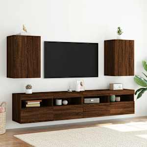 Nástěnné TV skříňky 2 ks hnědý dub 40,5 x 30 x 60 cm kompozit - obrázek 3