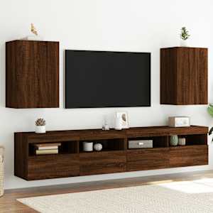Nástěnné TV skříňky 2 ks hnědý dub 40,5 x 30 x 60 cm kompozit - obrázek 1