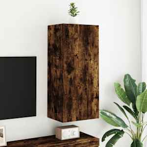 Nástěnná TV skříňka kouřový dub 40,5x30x90 cm kompozitní dřevo - obrázek 3