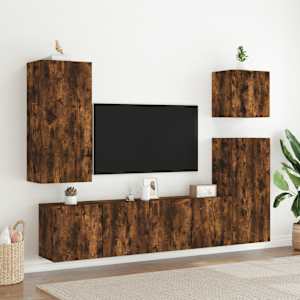 Nástěnná TV skříňka kouřový dub 40,5x30x90 cm kompozitní dřevo - obrázek 4