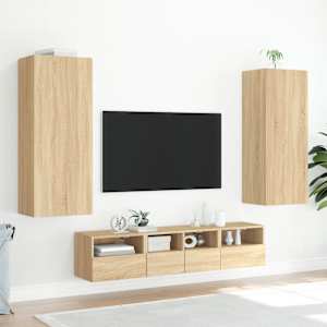Nástěnná TV skříňka dub sonoma 40,5x30x102 cm kompozitní dřevo - obrázek 4