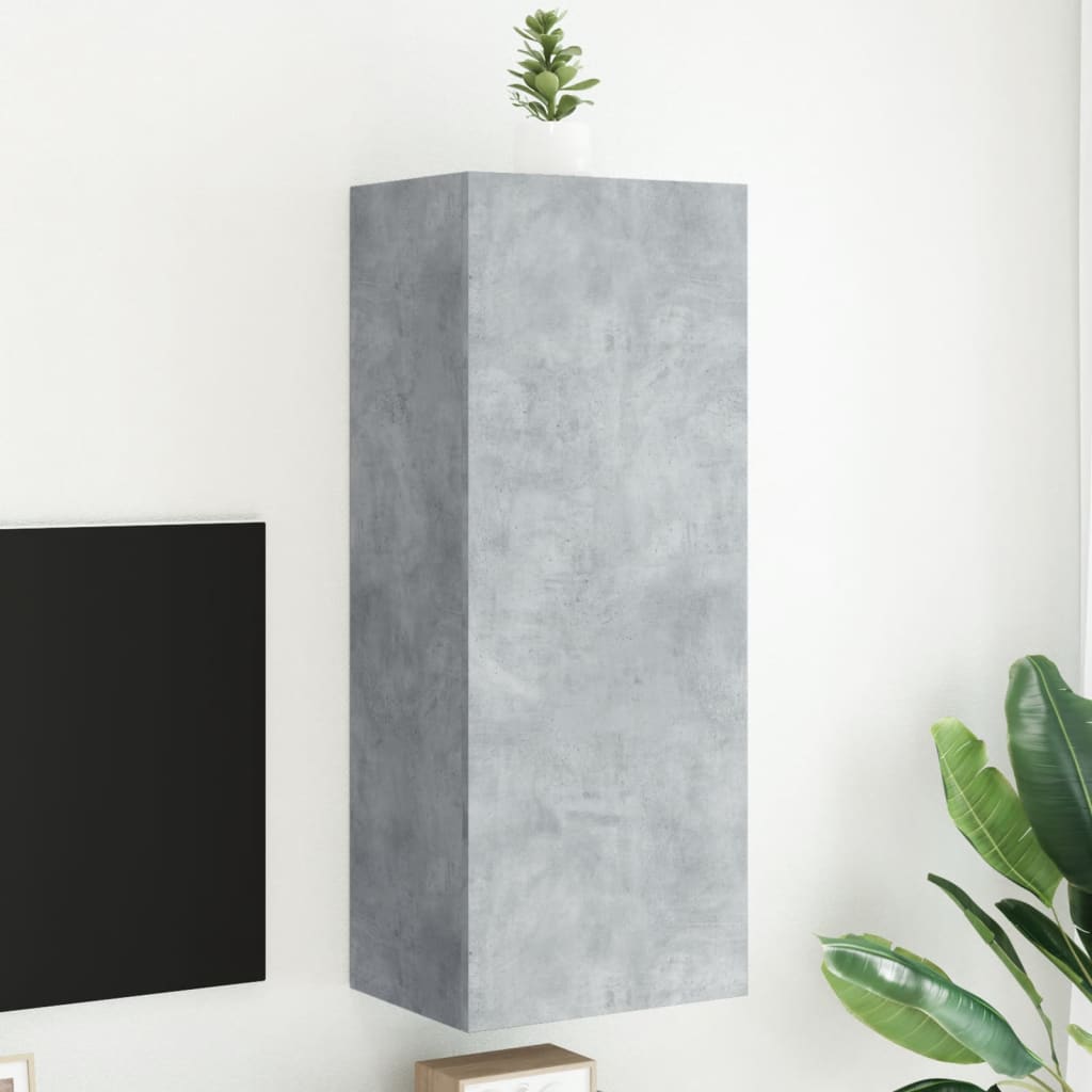 vidaXL Comodă TV de perete, gri beton, 40,5x30x102 cm, lemn prelucrat