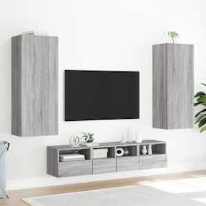 Nástěnná TV skříňka šedá sonoma 40,5x30x102 cm kompozitní dřevo - obrázek 4