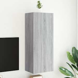 Nástěnná TV skříňka šedá sonoma 40,5x30x102 cm kompozitní dřevo - obrázek 1