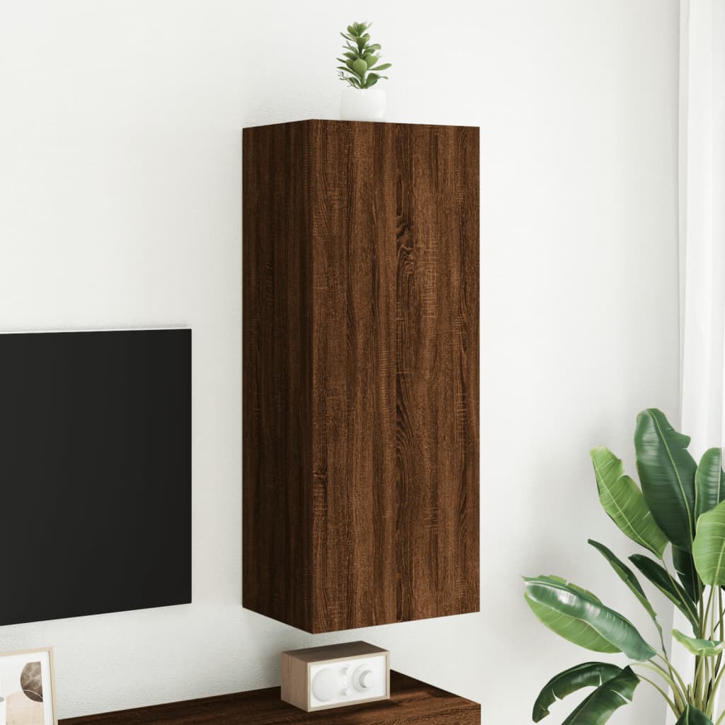 vidaXL Tv-wandmeubel 40,5x30x102 cm bewerkt hout bruin eikenkleur afbeelding