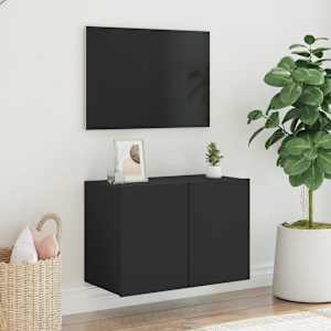 TV skříňka nástěnná černá 60 x 30 x 41 cm - obrázek 3