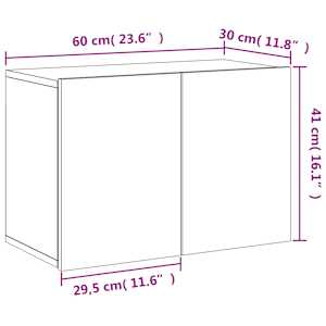 TV skříňka nástěnná betonově šedá 60 x 30 x 41 cm - obrázek 13