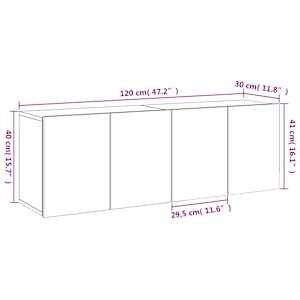 TV skříňky nástěnné 2 ks betonově šedé 60 x 30 x 41 cm - obrázek 13