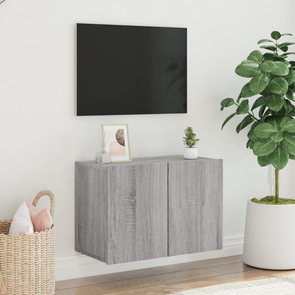 vidaXL Tv-meubel wandgemonteerd 60x30x41 cm grijs sonoma eikenkleurig afbeelding