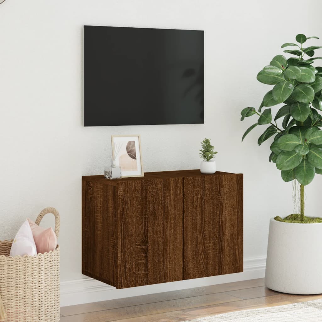vidaXL Tv-meubel wandgemonteerd 60x30x41 cm bruin eikenkleur afbeelding