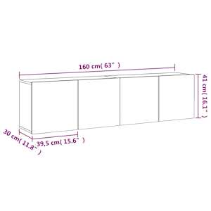 TV skříňky nástěnné 2 ks bílé 80 x 30 x 41 cm - obrázek 13