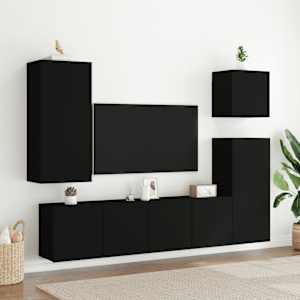 TV skříňky nástěnné 2 ks černé 80 x 30 x 41 cm - obrázek 3