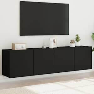 TV skříňky nástěnné 2 ks černé 80 x 30 x 41 cm - obrázek 1