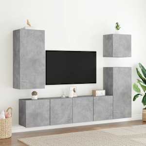 TV skříňka nástěnná betonově šedá 80 x 30 x 41 cm - obrázek 11