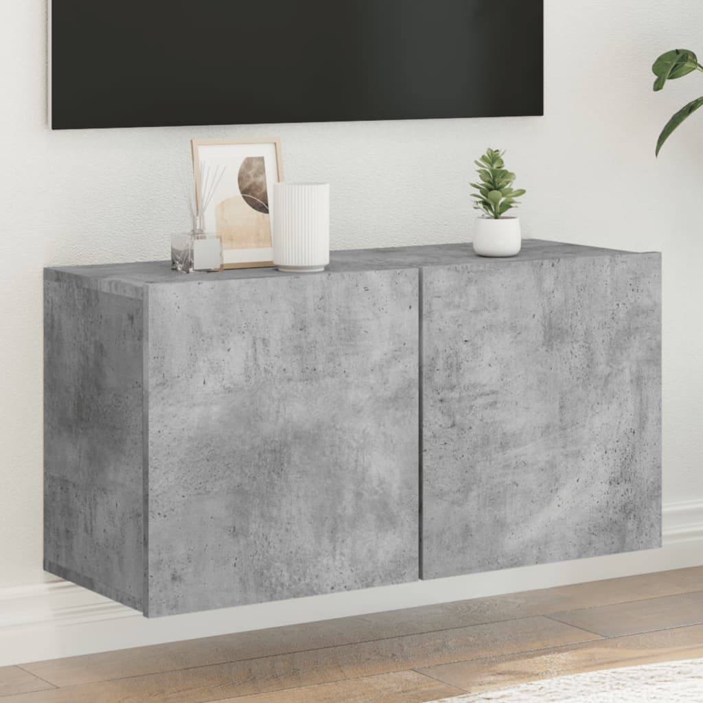 vidaXL Comodă TV de perete, gri beton, 80x30x41 cm