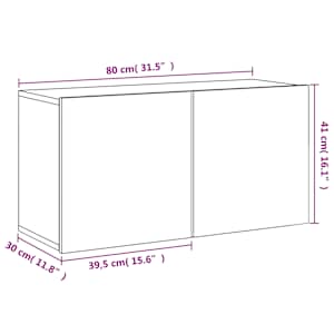 TV skříňka nástěnná kouřový dub 80 x 30 x 41 cm - obrázek 13