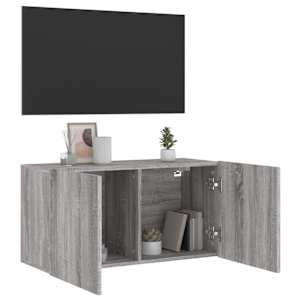TV skříňka nástěnná šedá sonoma 80 x 30 x 41 cm - obrázek 4