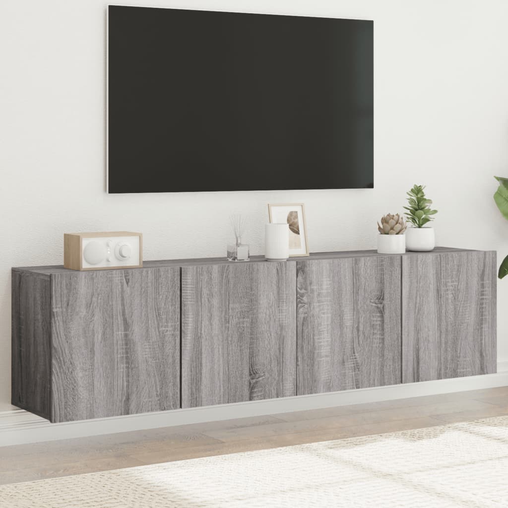 vidaXL væghængte tv-borde 2 stk. 80x30x41 cm grå sonoma-eg