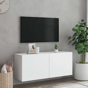 TV skříňka nástěnná bílá 100 x 30 x 41 cm - obrázek 3