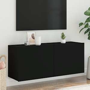 TV skříňka nástěnná černá 100 x 30 x 41 cm - obrázek 1