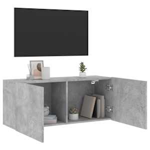 TV skříňka nástěnná betonově šedá 100 x 30 x 41 cm - obrázek 4
