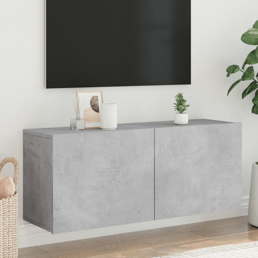 vidaXL væghængt tv-bord 100x30x41 cm betongrå