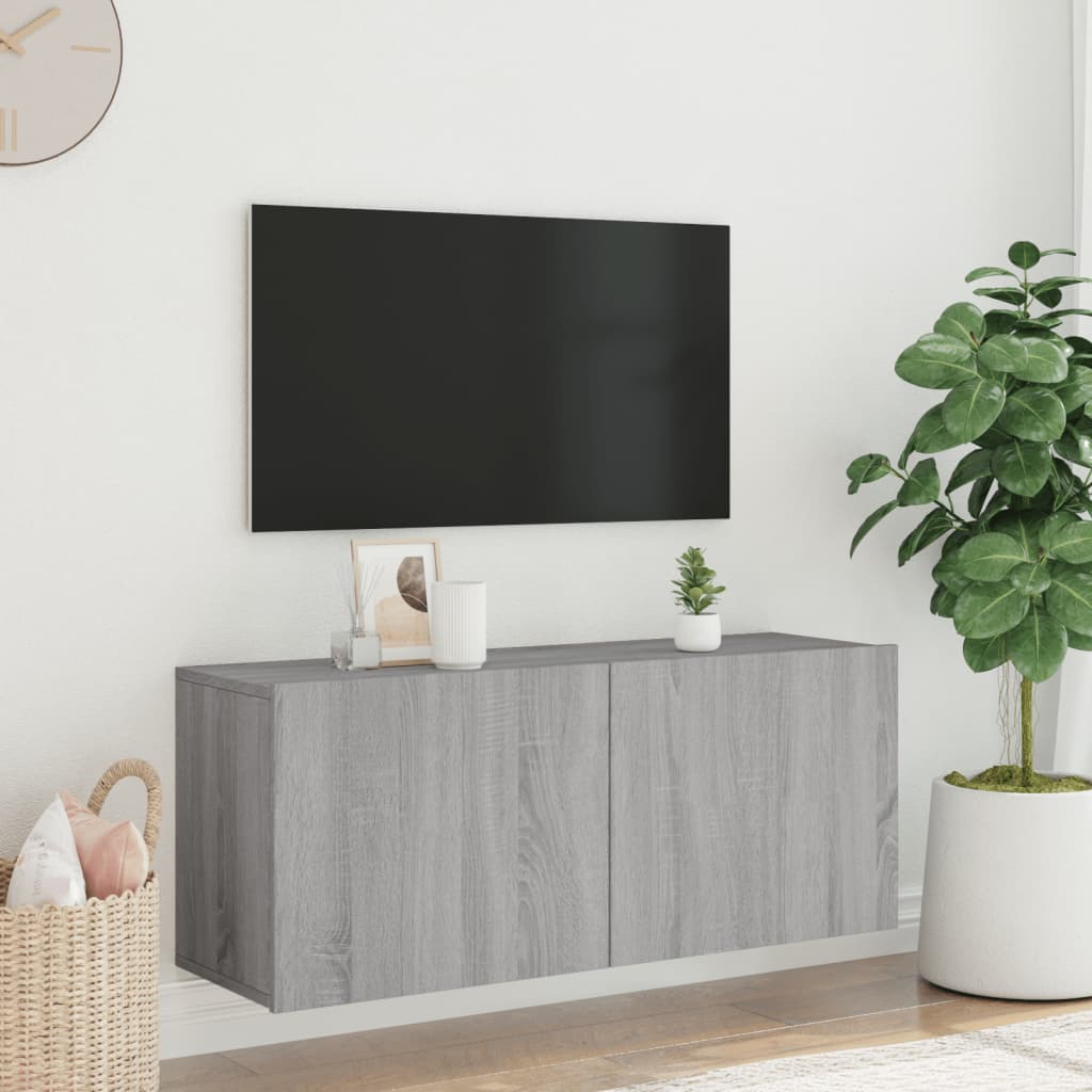 TV-Wandschrank Grau Sonoma 100x30x41 cm