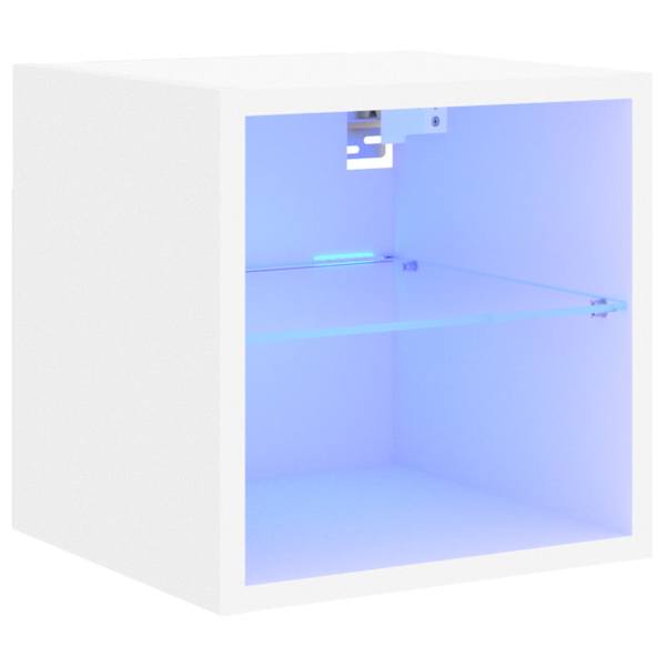 vidaXL teleri seinakapp LED-tuledega, valge, 30 x 28,5 x 30 cm