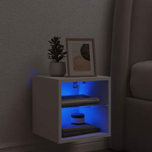 Nástěnná TV skříňka s LED osvětlením bílá 30 x 28,5 x 30 cm - obrázek 3