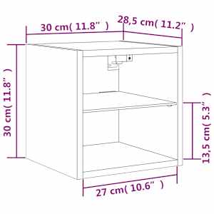 Nástěnná TV skříňka s LED osvětlením bílá 30 x 28,5 x 30 cm - obrázek 17