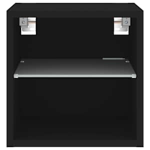 Nástěnná TV skříňka s LED osvětlením černá 30 x 28,5 x 30 cm - obrázek 7