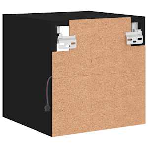 Nástěnná TV skříňka s LED osvětlením černá 30 x 28,5 x 30 cm - obrázek 8