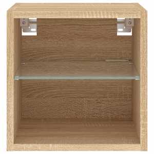 Nástěnná TV skříňka s LED osvětlením dub sonoma 30x28,5x30 cm - obrázek 7