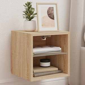 Stenska TV omarica z LED lučkami sonoma hrast 30x28,5x30 cm