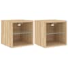 vidaXL teleri seinakapid LED-tuledega 2 tk, Sonoma tamm, 30x28,5x30 cm