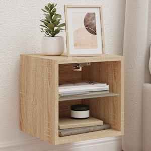 Stenske TV omarice z LED 2 kosa sonoma hrast 30x28,5x30 cm