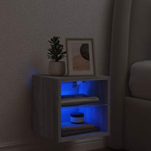 Nástěnná TV skříňka s LED osvětlením šedá sonoma 30x28,5x30 cm - obrázek 3