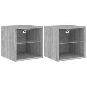 Nástěnné TV skříňky s LED 2 ks šedé sonoma 30 x 28,5 x 30 cm - obrázek 2