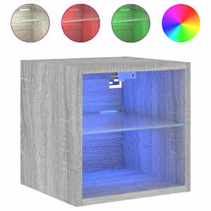 Nástěnné TV skříňky s LED 2 ks šedé sonoma 30 x 28,5 x 30 cm - obrázek 5