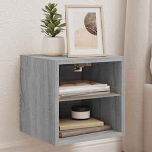 Stenske TV omarice z LED 2 kosa siva sonoma 30x28,5x30 cm