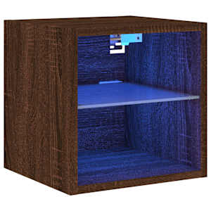 Nástěnná TV skříňka s LED osvětlením hnědý dub 30x28,5x30 cm - obrázek 2