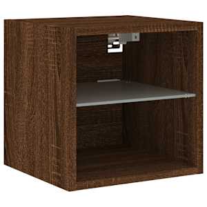 Nástěnná TV skříňka s LED osvětlením hnědý dub 30x28,5x30 cm - obrázek 6