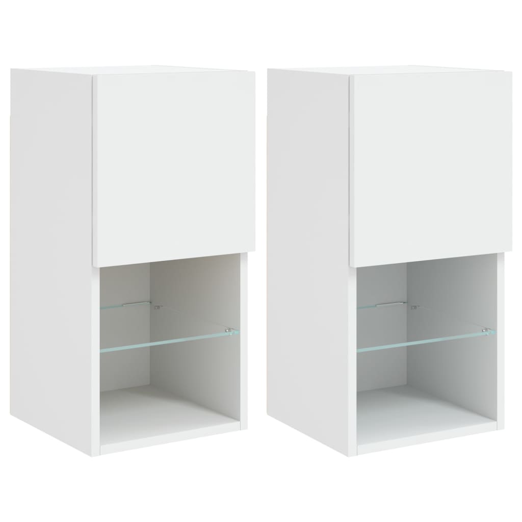 vidaXL TV skříňky s LED osvětlením 2 ks bílé 30,5 x 30 x 60 cm