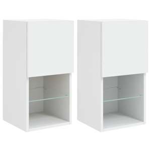 TV skříňky s LED osvětlením 2 ks bílé 30,5 x 30 x 60 cm - obrázek 2