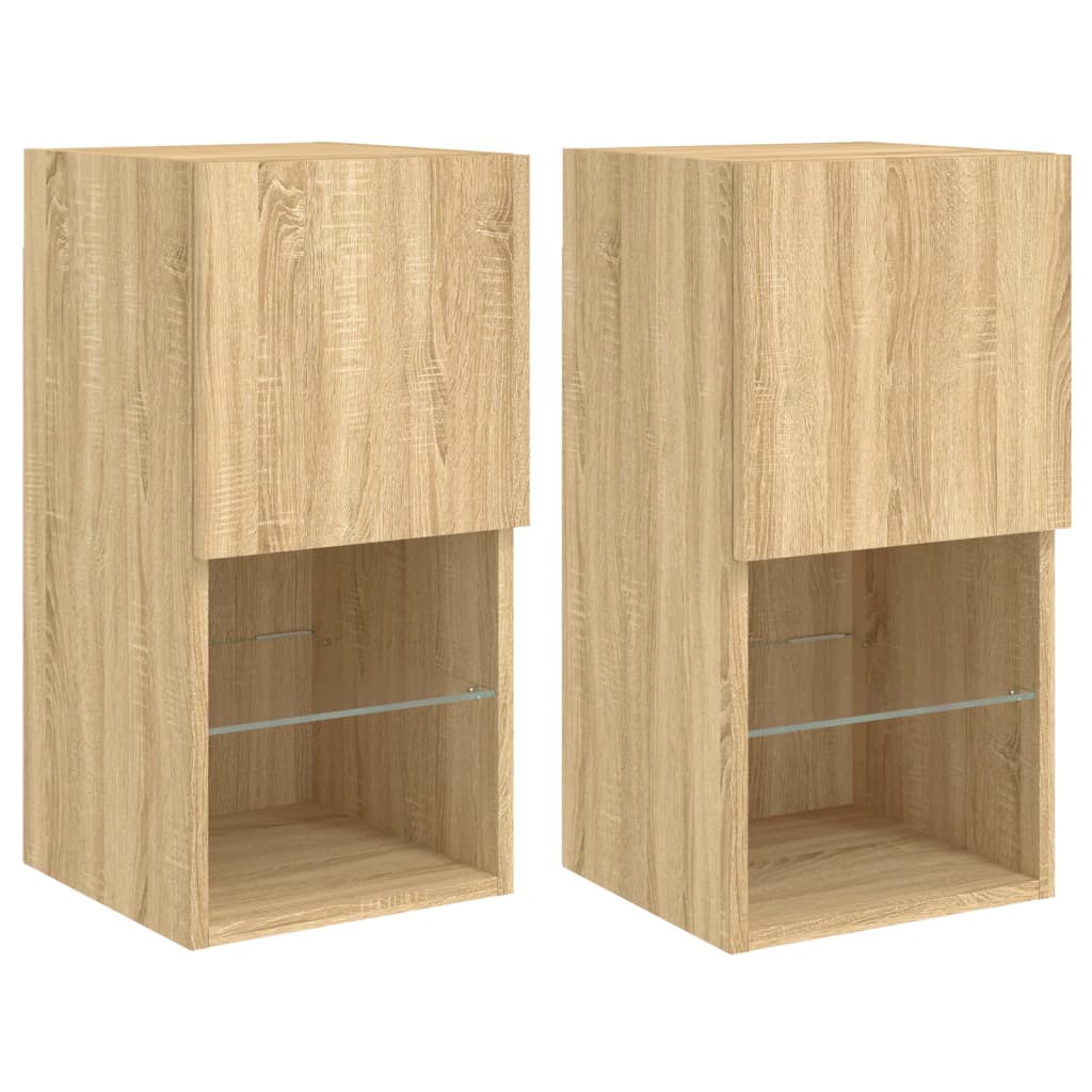 vidaXL TV skříňky s LED osvětlením 2 ks dub sonoma 30,5 x 30 x 60 cm