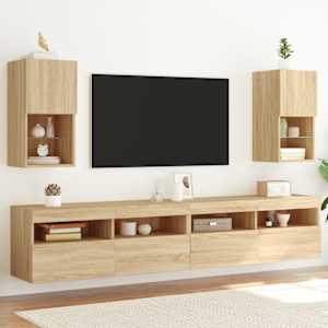 TV skříňky s LED osvětlením 2 ks dub sonoma 30,5 x 30 x 60 cm - obrázek 1