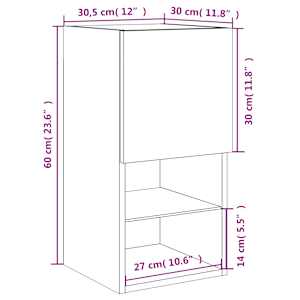TV skříňky s LED osvětlením 2 ks betonově šedé 30,5x30x60 cm - obrázek 19
